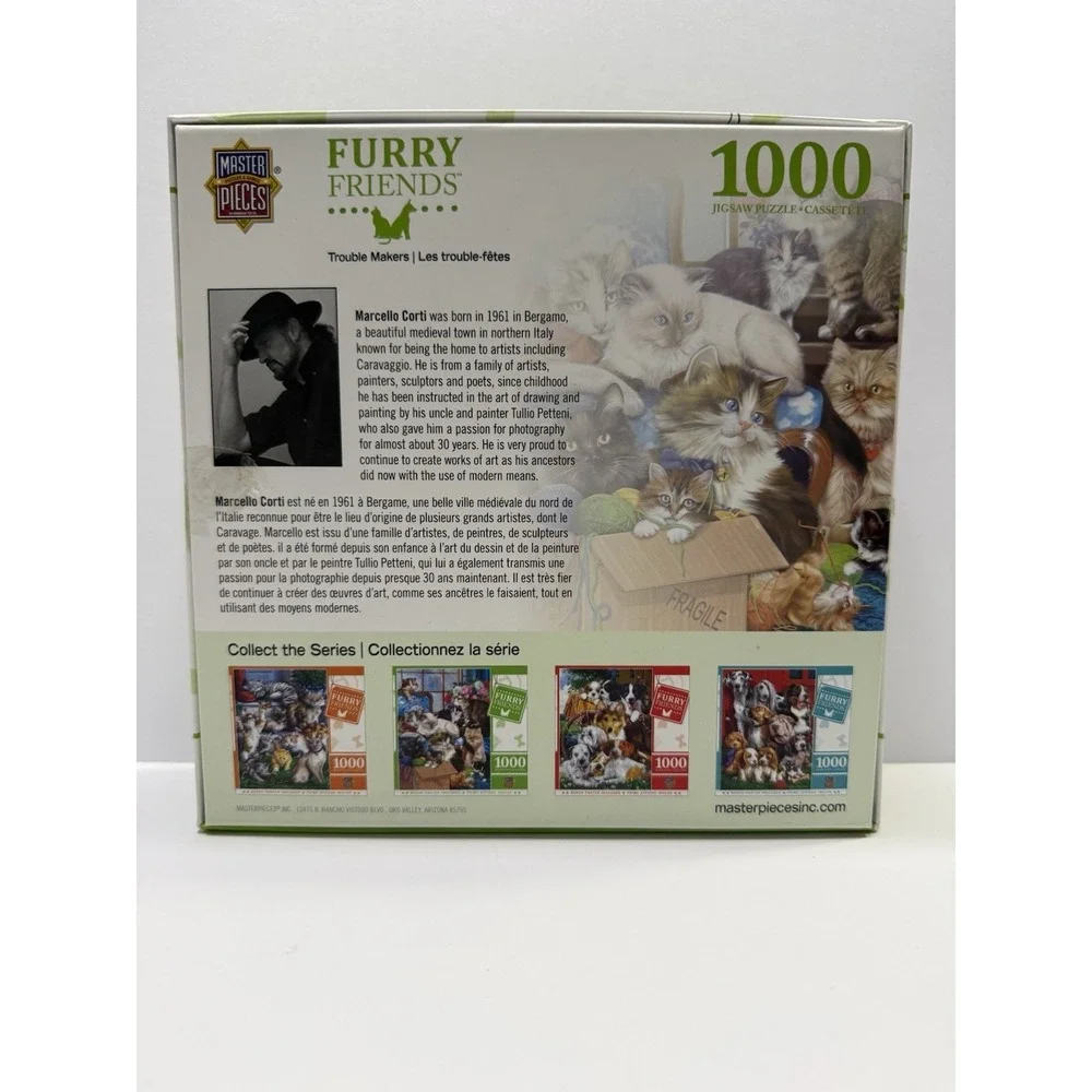 MasterPieces Furry Friends 1000 Piece Puzzle Cats Kittens Bonus Poster Sealed